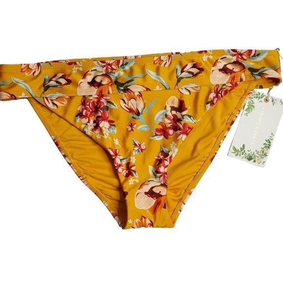 Chelsea & Violet Floral 2 Piece Swimsuit Size xs Bandeau Tie Top Banded Hipster - Picture 4 of 10